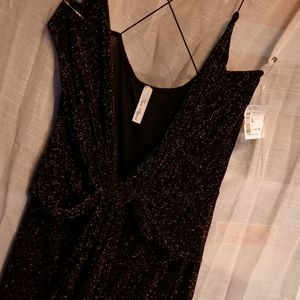 LUREX Copper Glitter black jump suit NWT